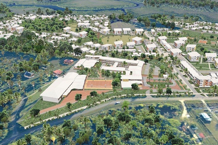 Capture de la plateforme de représentation 3D Smart4Life de l’entreprise Bionatics utilisée pour prévoir les aménagements urbains. Crédit photo : Bionatics – EPFA Guyane